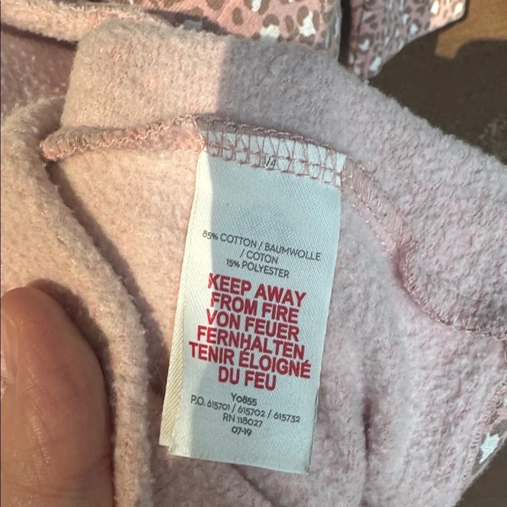 Baby Boden Fleece Pink Leopard Print Dress size 3-4Y
